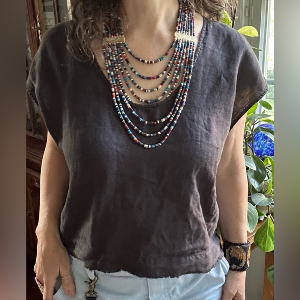 Zara Linen Cool Women's Charcoal Sleeveless Top - Picture 4 of 6